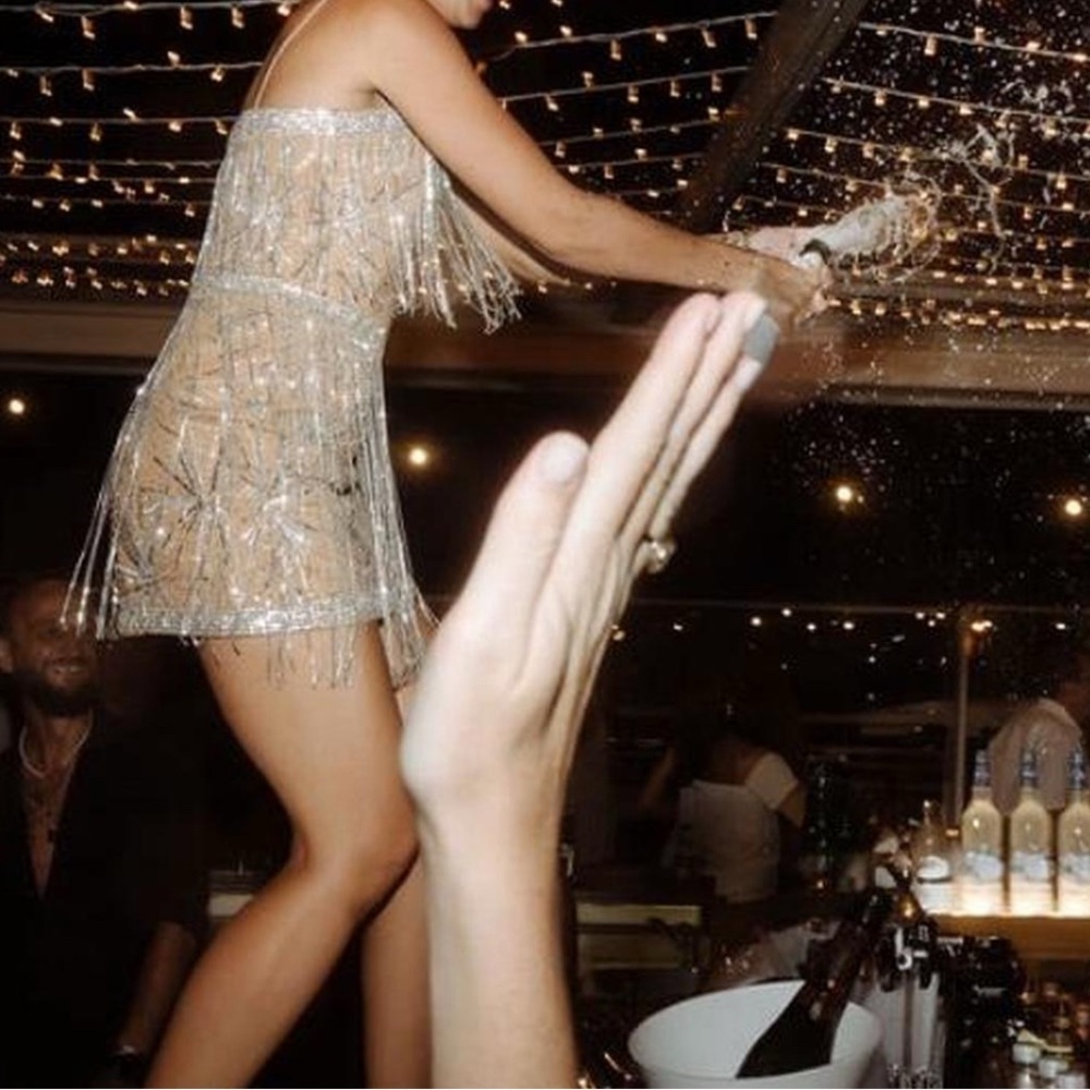 Retrofete Gold Sequin Strapless Mini Dress - Picture 5 of 11